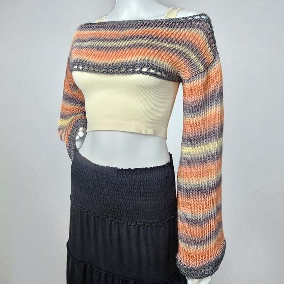 Handmade Crochet Knit Bolero Shrug – Festival Top – Fairycore Layering - Picture 1 of 8